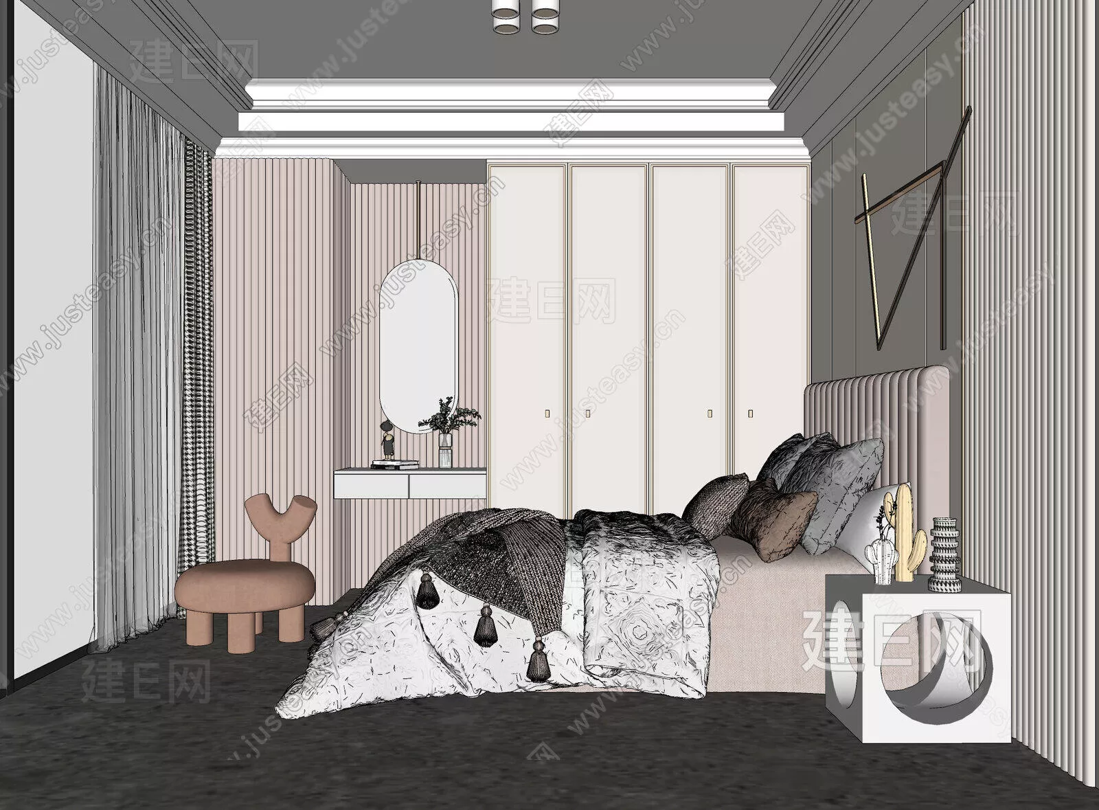 MODERN BEDROOM - SKETCHUP 3D SCENE - ENSCAPE - 115360903