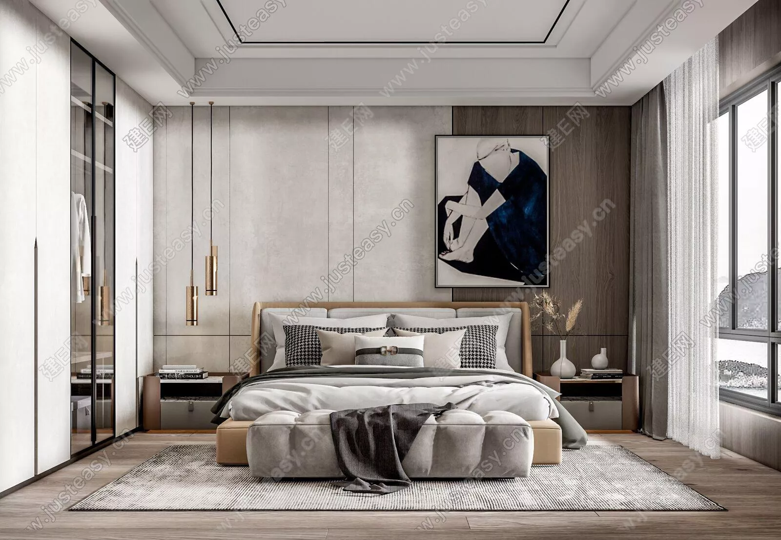 MODERN BEDROOM - SKETCHUP 3D SCENE - ENSCAPE - 115491555