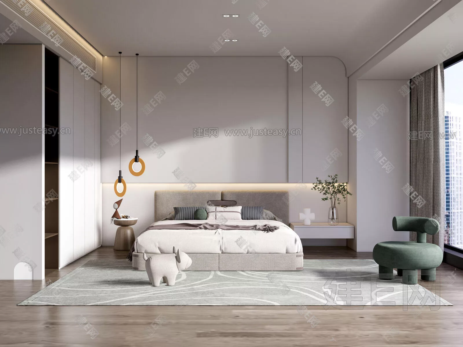 MODERN BEDROOM - SKETCHUP 3D SCENE - ENSCAPE - 116868374