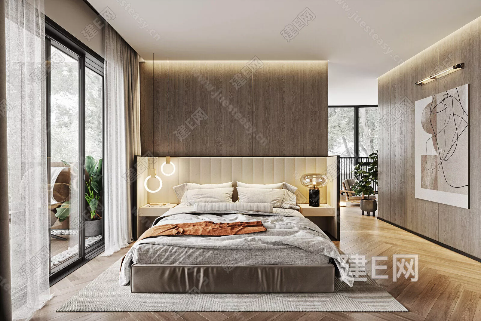 MODERN BEDROOM - SKETCHUP 3D SCENE - ENSCAPE - 117067143