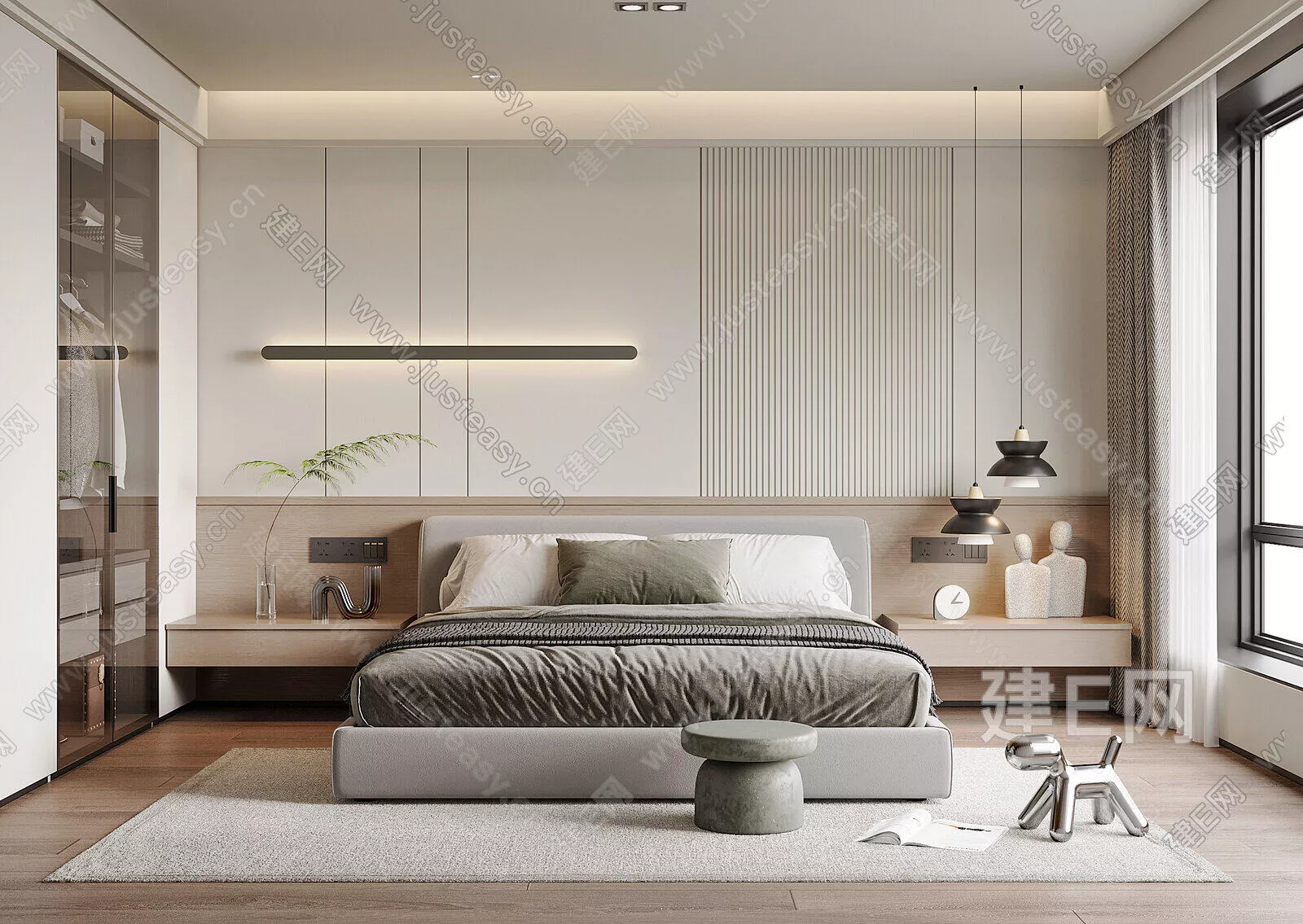 MODERN BEDROOM - SKETCHUP 3D SCENE - ENSCAPE - 117132252