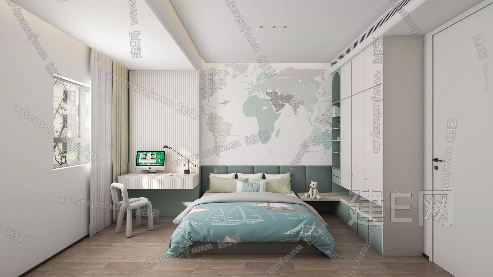 MODERN BEDROOM - SKETCHUP 3D SCENE - VRAY - 104023449