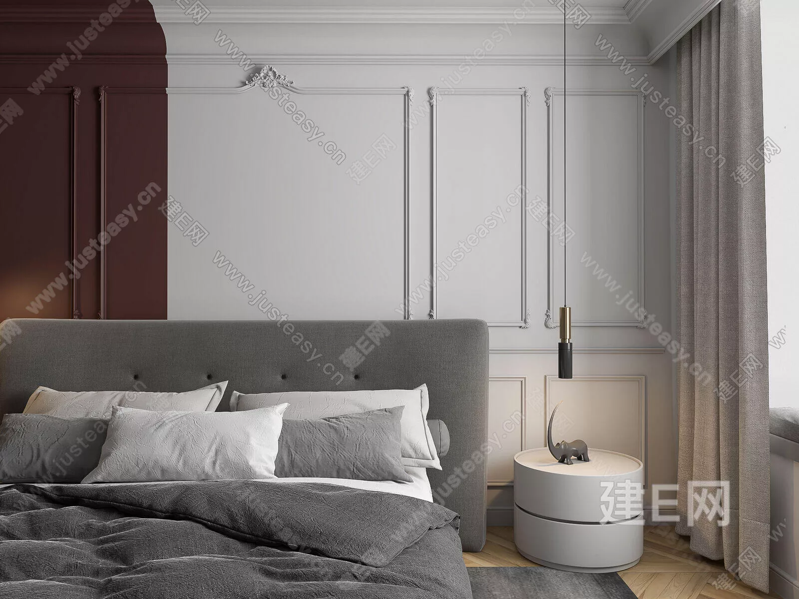 MODERN BEDROOM - SKETCHUP 3D SCENE - VRAY - 104023465