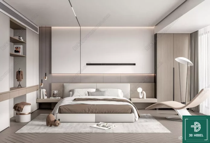 MODERN BEDROOM - SKETCHUP 3D SCENE - VRAY OR ENSCAPE - ID02025