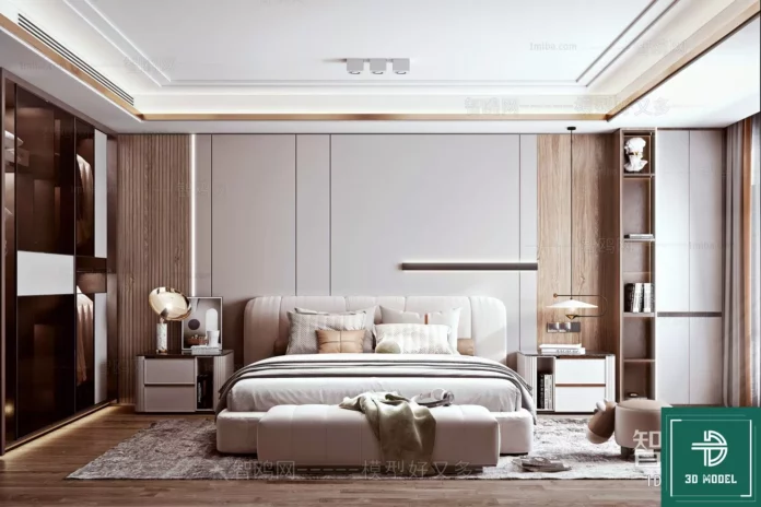 MODERN BEDROOM - SKETCHUP 3D SCENE - VRAY OR ENSCAPE - ID02033