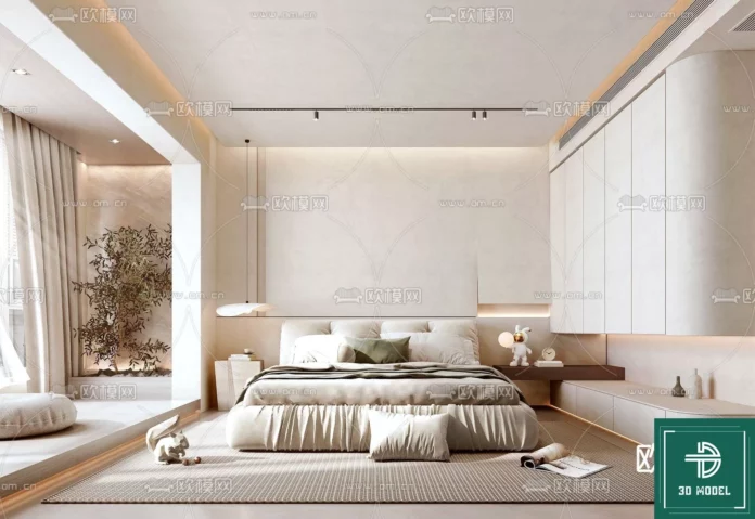 MODERN BEDROOM - SKETCHUP 3D SCENE - VRAY OR ENSCAPE - ID02064