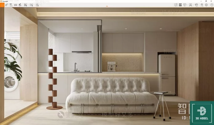 MODERN BEDROOM - SKETCHUP 3D SCENE - VRAY OR ENSCAPE - ID02139