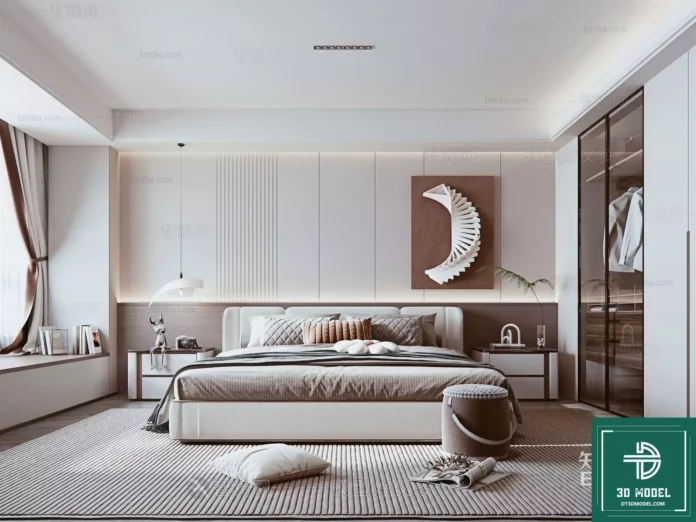 MODERN BEDROOM - SKETCHUP 3D SCENE - VRAY OR ENSCAPE - ID02156