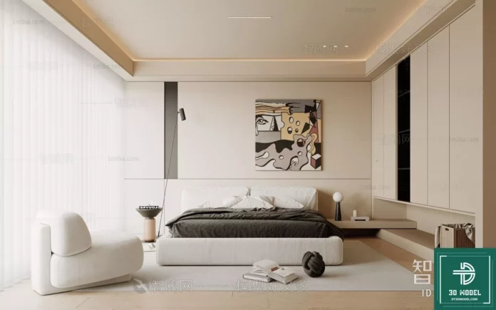 MODERN BEDROOM - SKETCHUP 3D SCENE - VRAY OR ENSCAPE - ID02159