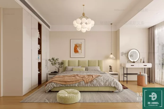 MODERN BEDROOM - SKETCHUP 3D SCENE - VRAY OR ENSCAPE - ID02160