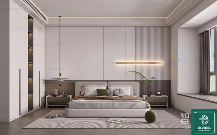 MODERN BEDROOM - SKETCHUP 3D SCENE - VRAY OR ENSCAPE - ID02173