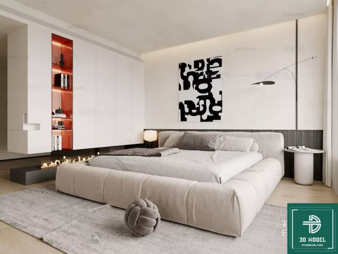 MODERN BEDROOM - SKETCHUP 3D SCENE - VRAY OR ENSCAPE - ID02185