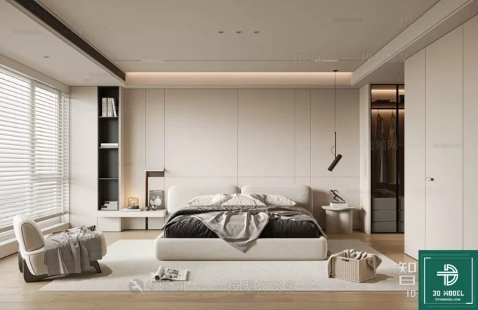 MODERN BEDROOM - SKETCHUP 3D SCENE - VRAY OR ENSCAPE - ID02188