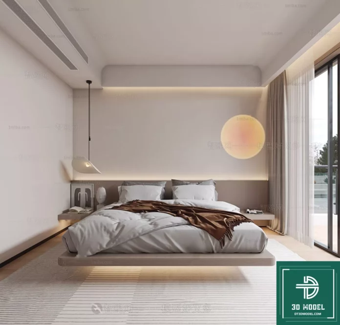 MODERN BEDROOM - SKETCHUP 3D SCENE - VRAY OR ENSCAPE - ID02201