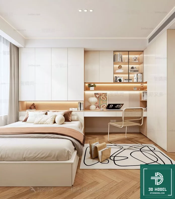 MODERN BEDROOM - SKETCHUP 3D SCENE - VRAY OR ENSCAPE - ID02204