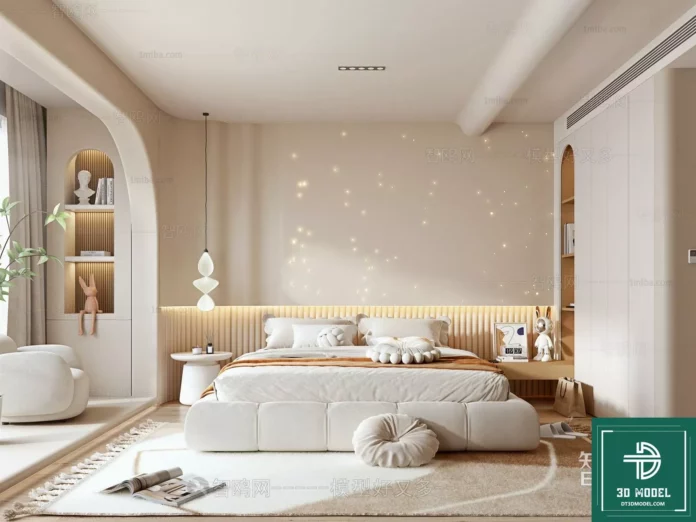 MODERN BEDROOM - SKETCHUP 3D SCENE - VRAY OR ENSCAPE - ID02225