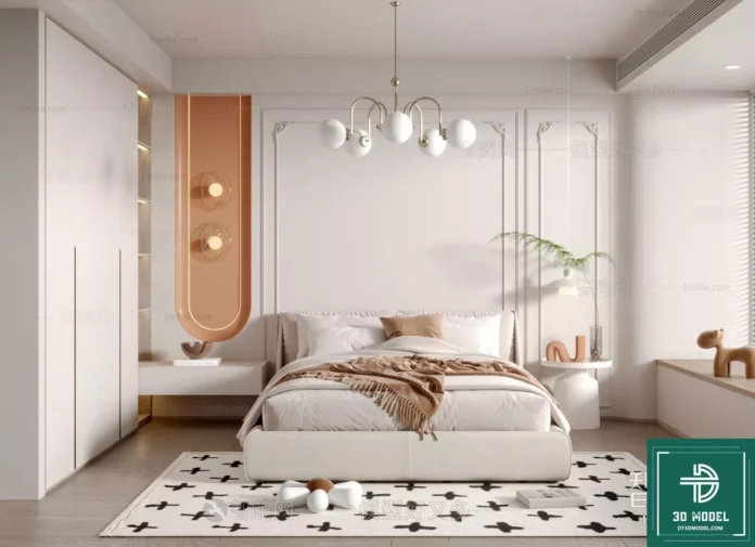 MODERN BEDROOM - SKETCHUP 3D SCENE - VRAY OR ENSCAPE - ID02265