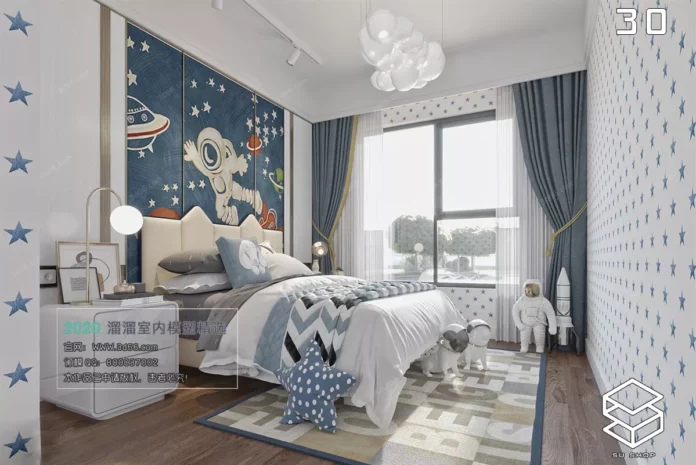 MODERN BEDROOM - SKETCHUP 3D SCENE - VRAY OR ENSCAPE - ID02289