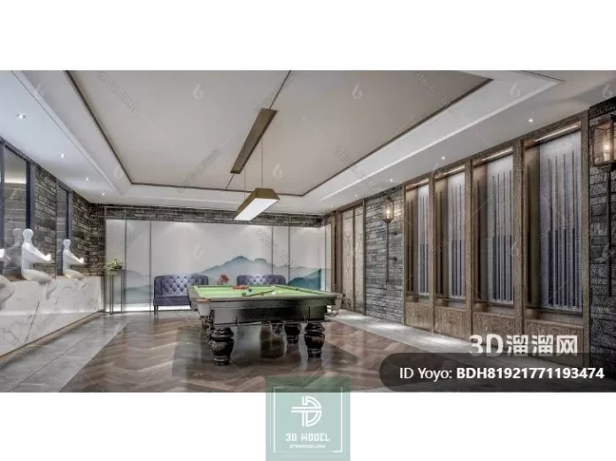 MODERN BILLARD - SKETCHUP 3D SCENE - VRAY OR ENSCAPE - ID02300