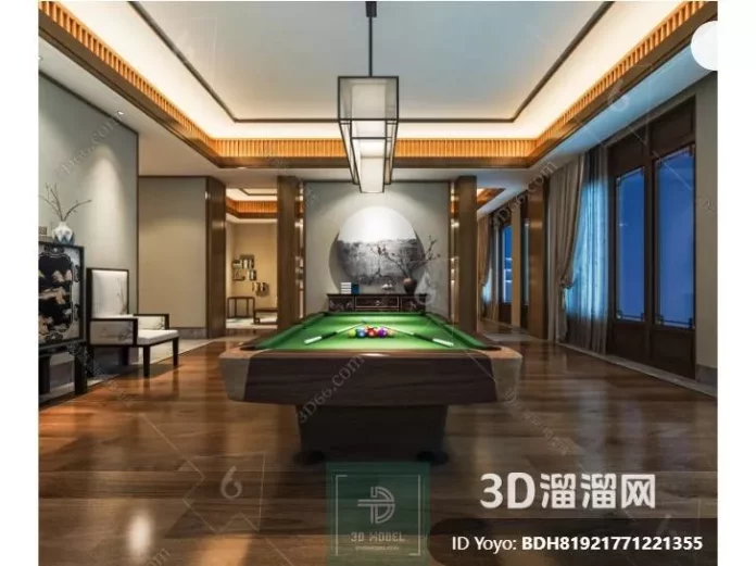 MODERN BILLARD - SKETCHUP 3D SCENE - VRAY OR ENSCAPE - ID02301