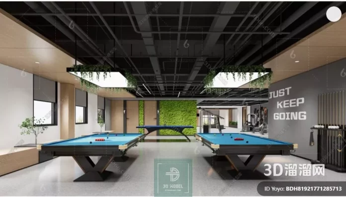 MODERN BILLARD - SKETCHUP 3D SCENE - VRAY OR ENSCAPE - ID02304