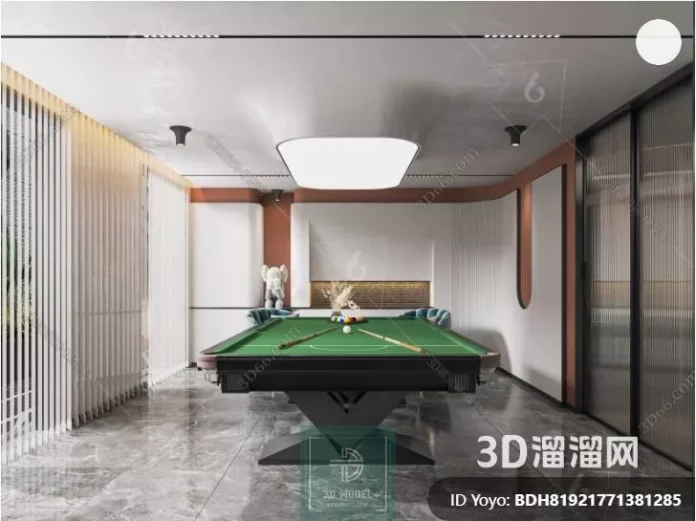 MODERN BILLARD - SKETCHUP 3D SCENE - VRAY OR ENSCAPE - ID02305