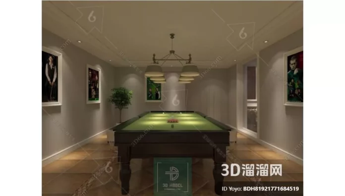 MODERN BILLARD - SKETCHUP 3D SCENE - VRAY OR ENSCAPE - ID02309