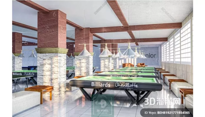 MODERN BILLARD - SKETCHUP 3D SCENE - VRAY OR ENSCAPE - ID02314