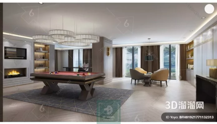 MODERN BILLARD - SKETCHUP 3D SCENE - VRAY OR ENSCAPE - ID02319