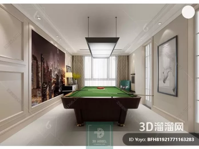 MODERN BILLARD - SKETCHUP 3D SCENE - VRAY OR ENSCAPE - ID02320