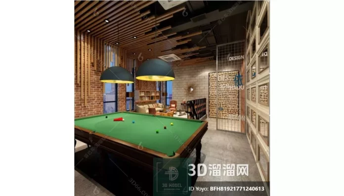 MODERN BILLARD - SKETCHUP 3D SCENE - VRAY OR ENSCAPE - ID02323