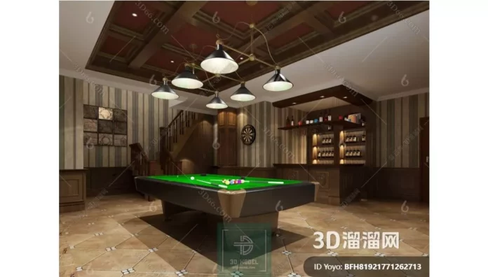 MODERN BILLARD - SKETCHUP 3D SCENE - VRAY OR ENSCAPE - ID02324