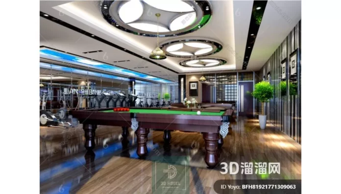 MODERN BILLARD - SKETCHUP 3D SCENE - VRAY OR ENSCAPE - ID02326