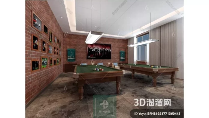 MODERN BILLARD - SKETCHUP 3D SCENE - VRAY OR ENSCAPE - ID02329