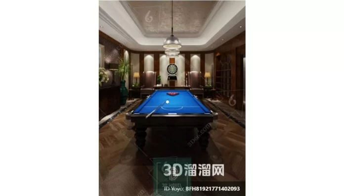 MODERN BILLARD - SKETCHUP 3D SCENE - VRAY OR ENSCAPE - ID02332