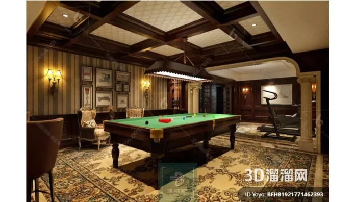 MODERN BILLARD - SKETCHUP 3D SCENE - VRAY OR ENSCAPE - ID02333