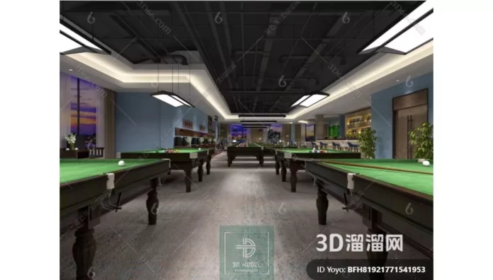 MODERN BILLARD - SKETCHUP 3D SCENE - VRAY OR ENSCAPE - ID02335