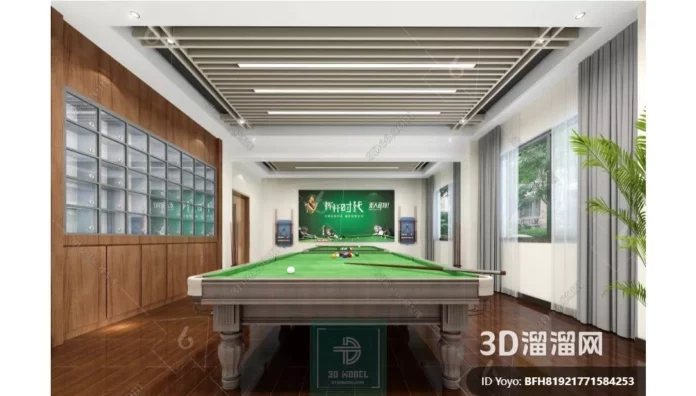 MODERN BILLARD - SKETCHUP 3D SCENE - VRAY OR ENSCAPE - ID02338