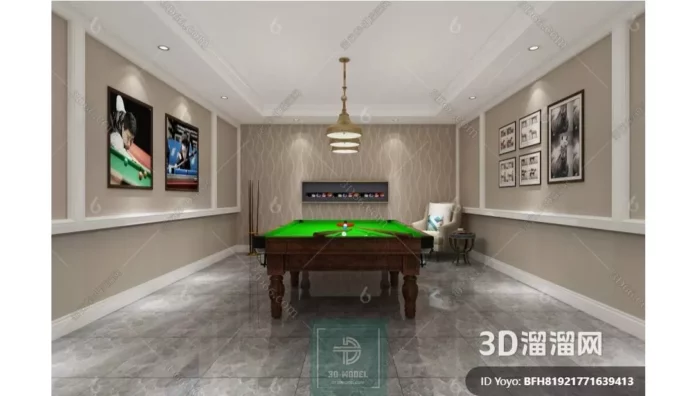 MODERN BILLARD - SKETCHUP 3D SCENE - VRAY OR ENSCAPE - ID02340