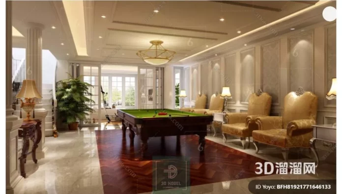 MODERN BILLARD - SKETCHUP 3D SCENE - VRAY OR ENSCAPE - ID02341