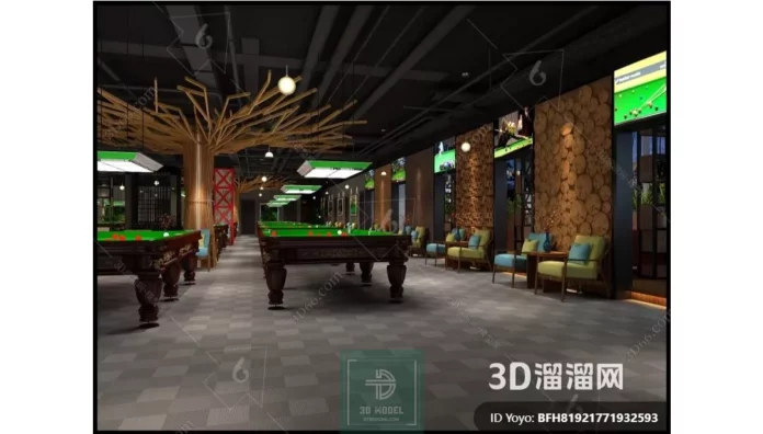 MODERN BILLARD - SKETCHUP 3D SCENE - VRAY OR ENSCAPE - ID02348