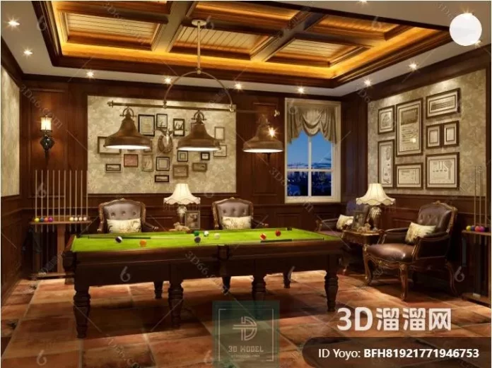 MODERN BILLARD - SKETCHUP 3D SCENE - VRAY OR ENSCAPE - ID02349