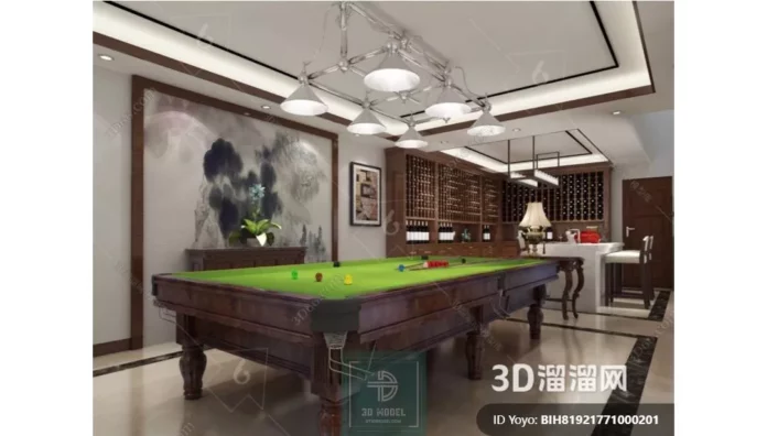 MODERN BILLARD - SKETCHUP 3D SCENE - VRAY OR ENSCAPE - ID02351