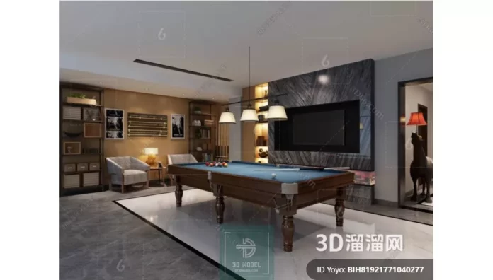 MODERN BILLARD - SKETCHUP 3D SCENE - VRAY OR ENSCAPE - ID02353