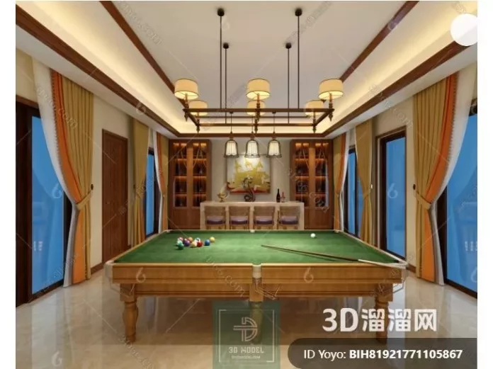 MODERN BILLARD - SKETCHUP 3D SCENE - VRAY OR ENSCAPE - ID02355