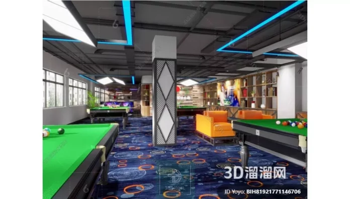 MODERN BILLARD - SKETCHUP 3D SCENE - VRAY OR ENSCAPE - ID02356