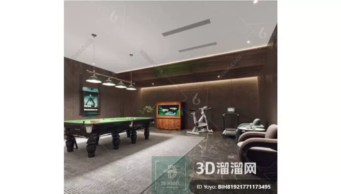 MODERN BILLARD - SKETCHUP 3D SCENE - VRAY OR ENSCAPE - ID02357