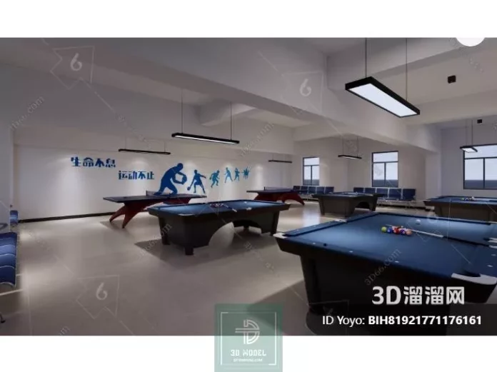 MODERN BILLARD - SKETCHUP 3D SCENE - VRAY OR ENSCAPE - ID02358