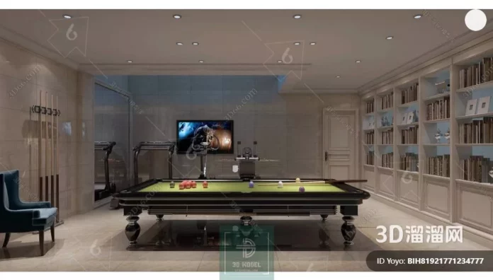 MODERN BILLARD - SKETCHUP 3D SCENE - VRAY OR ENSCAPE - ID02359