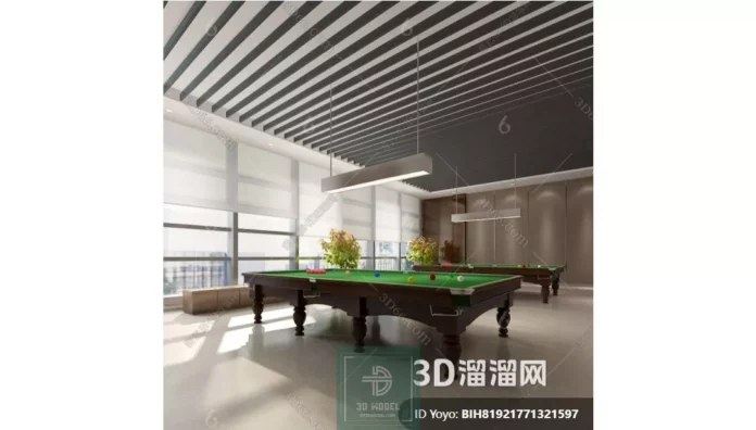 MODERN BILLARD - SKETCHUP 3D SCENE - VRAY OR ENSCAPE - ID02361